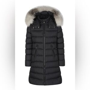 Monclair Black Puffer Coat with Fur Trim